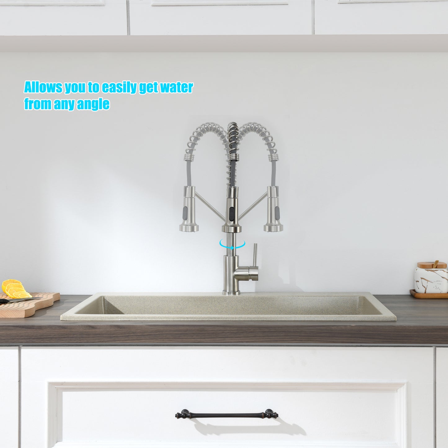 Single Handle Pull Down Sprayer Kitchen Faucet Single Handle in Brushed Nickel