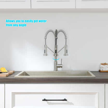 Single Handle Pull Down Sprayer Kitchen Faucet Single Handle in Brushed Nickel