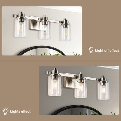 23-in 3-Light Brushed Nickel Led, Modern/Contemporary Vanity Light