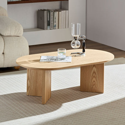 39.37inch  Oval Coffee Table, Oak Veneer