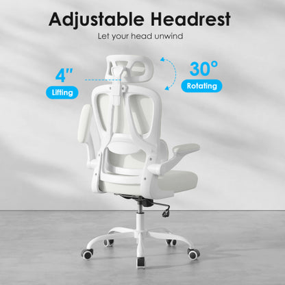 Chair, Desk Chair with Headrest and Lumbar Support, High Back Swivel Home Office Chair with Headrest for Home Office Bedroom, Gifts