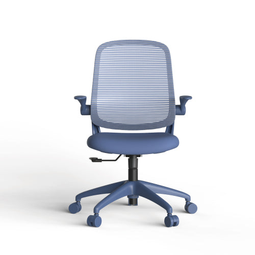 Ergonomic Color Office Chair 300lb (About 149.7kg), Home Office, Mesh Back, Integrated Molded Foam, Comfortable Sitting, Flipping Armrest, Fireproof, Rotating, Lifting Multifunctional Chair (Blue)