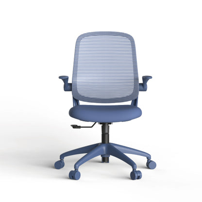 Ergonomic Color Office Chair 300lb (About 149.7kg), Home Office, Mesh Back, Integrated Molded Foam, Comfortable Sitting, Flipping Armrest, Fireproof, Rotating, Lifting Multifunctional Chair (Blue)