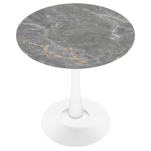 27.6inch  Round Dark Gray Marble Vein Coffee Table