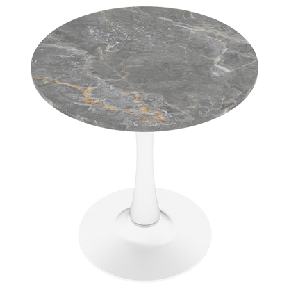 27.6inch  Round Dark Gray Marble Vein Coffee Table