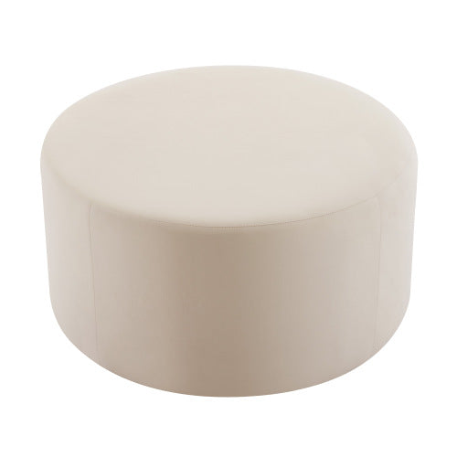 Round Plush Velvet Ottoman, 30 Inch Wide Modern Multiuse Footrest Accent Seat for Living Room Decor