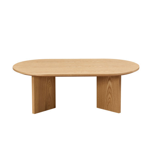 39.37inch  Oval Coffee Table, Oak Veneer