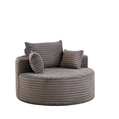 50"L Corduroy Sponge single sofa,No Assembly Required,Fluffy Modern Sleeper Chair for Living room, Bedroom, Lounge and Projection Room(Not a swivel chair.)