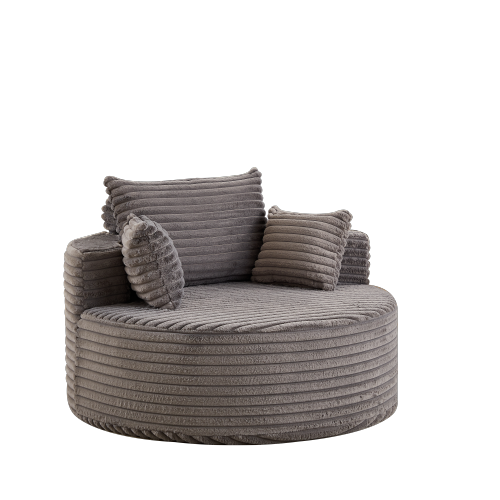 50"L Corduroy Sponge single sofa,No Assembly Required,Fluffy Modern Sleeper Chair for Living room, Bedroom, Lounge and Projection Room(Not a swivel chair.)
