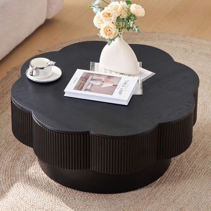 31.5inch  Plum Blossom Shaped Coffee Table, Black