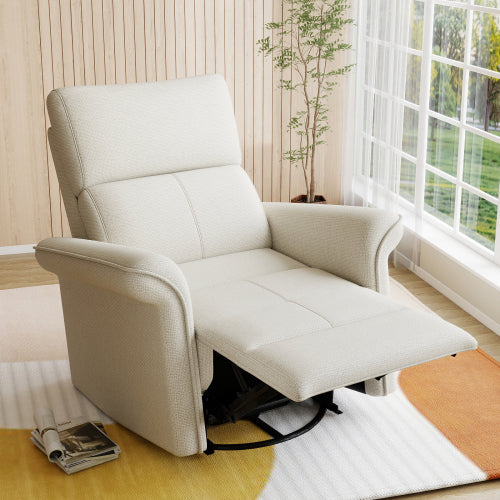 Power Swivel Rocker Recliner Chair for Adults,Rocking Glider Recliner for Small Spaces,Fabric Rocking Chair for Nursery,Single Sofa Recliner for Home Theater Living Room Bedroom(Fabric+Light Gray)