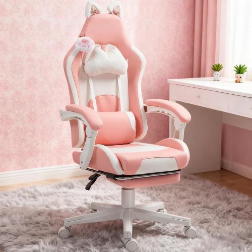 Gaming Chair with Footrest,Racing Gamer Chair, Headrest and Lumbar Support, For Home and Office