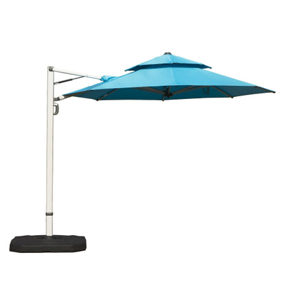 Round Cantilever Umbrella with Center Pole, Lake Blue (Base Not Included)