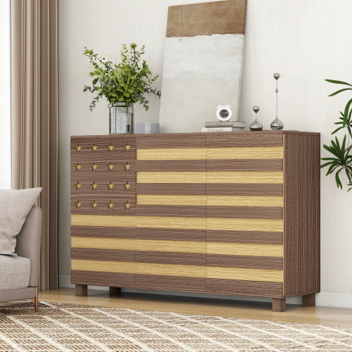Hand Carved Buffet Sideboard Cabinet with Adjustable Shelves