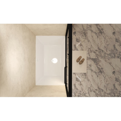 56-60" W × 60" H Tempered Glass with Explosion Proof Film, Aluminum Frame Double Sliding Shower Door, "1/4 (6 mm), Stainless Steel handle, Matte Black