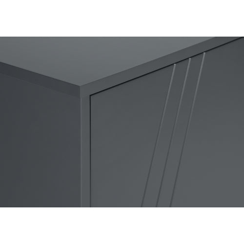 Grey 60 inch TV Stand with Storage Cabinet and Open Shelf