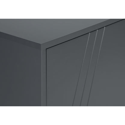 Grey 60 inch TV Stand with Storage Cabinet and Open Shelf