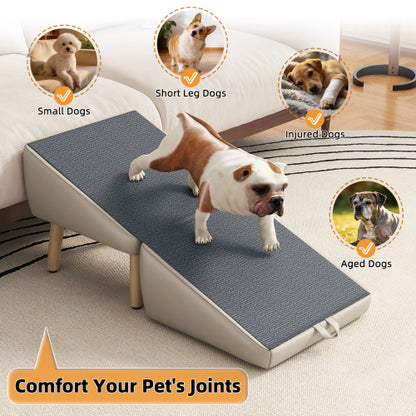 Foldable Ottoman Dog Stairs Ramp for Small Dogs and Cats 2-in-1 Pet Steps