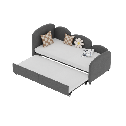 Twin Size Twin Size Bed frames With An Another Bed frame, Velvet Upholstered Daybed, Modern Sofa Bed Daybed Frame for Bedroom Living Room, Suitable for Living Room, Kids Room, Bedroom (Ddry Gray)