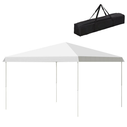 Outsunny 13' x 13' Pop Up Canopy Tent, Instant Sun Shelter, Tents for Parties, Height Adjustable, with Wheeled Carry Bag for Outdoor, Garden, Patio, Parties, White