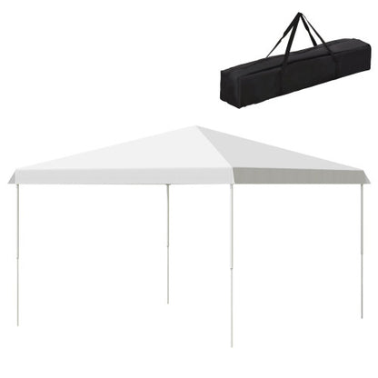 Outsunny 13' x 13' Pop Up Canopy Tent, Instant Sun Shelter, Tents for Parties, Height Adjustable, with Wheeled Carry Bag for Outdoor, Garden, Patio, Parties, White