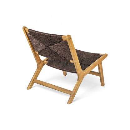 Acacia Wood Outdoor Armless Lounge Chair-Teak