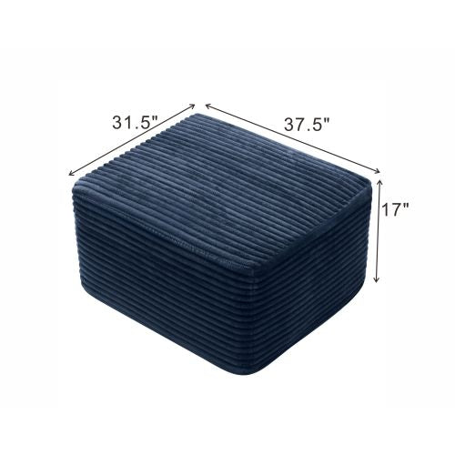 37.5 inch Corduroy Square Ottoman with Soft Padded Seat