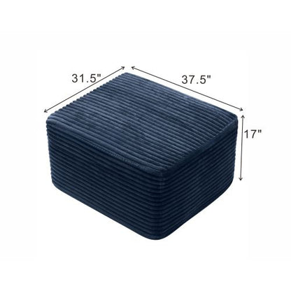 37.5 inch Corduroy Square Ottoman with Soft Padded Seat