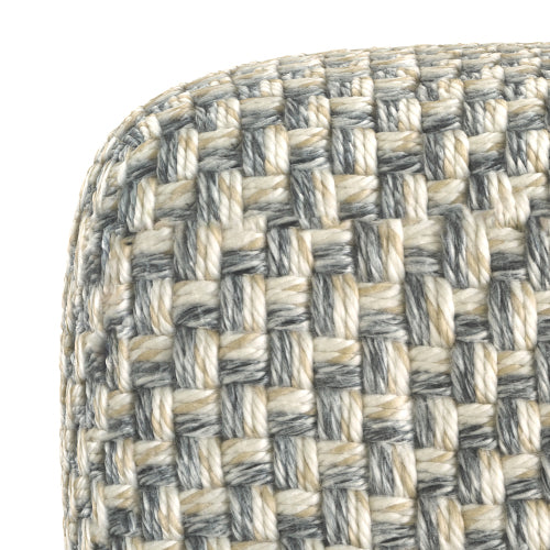 Square Pouf Ottoman Handwoven Accent Footstool with Soft Polyester Cover