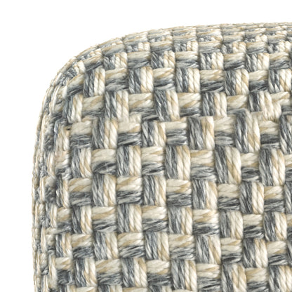 Square Pouf Ottoman Handwoven Accent Footstool with Soft Polyester Cover