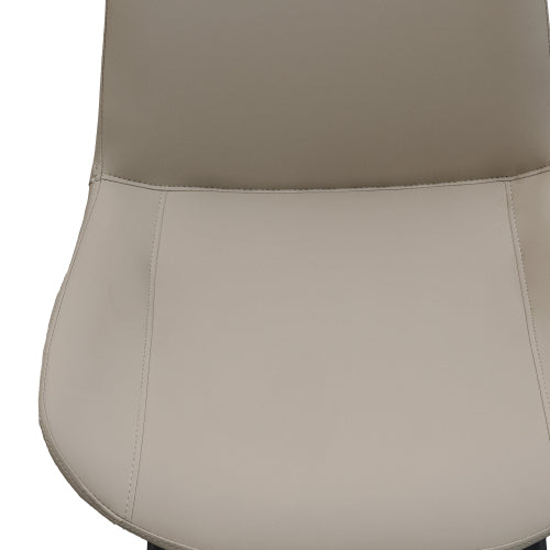 Set of 2 Light Grey Suede-Style PU Dining Chairs, Reinforced Metal Leg Modern Upholstered Side Chairs