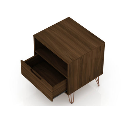 Chestnut Brown Mid-Century Modern Nightstand