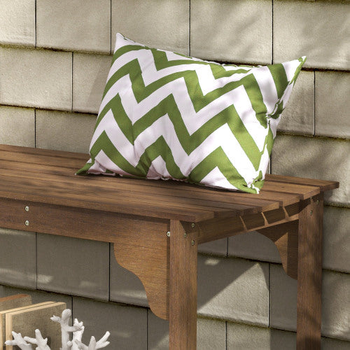 Wooden Garden Bench, Outdoor Park Bench with Slatted Seat, Backless Front Porch Bench with Curved Seat for Conservatory, Garden, Poolside, Deck, Teak