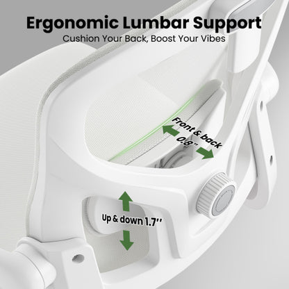 Ergonomic Office Chair, Home Office Desk Chair with Headrest, High Back Computer Chair with Armrests and Adjustable Lumbar Support for Home Office Study Room, White