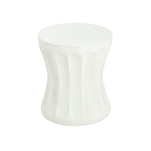 Outdoor Round Concrete Antique White Side Table,Living Room Mgo End Table