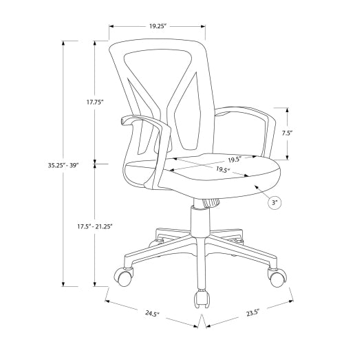 Office Chair, Adjustable Height, Swivel, Ergonomic, Armrests, Computer Desk, Work, Red Mesh, Black Metal, Contemporary, Modern