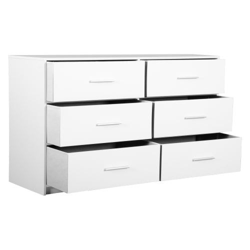 6-Drawer Dresser with Large Fabric Drawers, White
