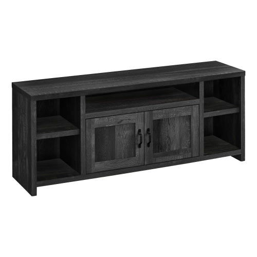 Black 60 inch TV Stand with 5 Shelves and Adjustable Storage