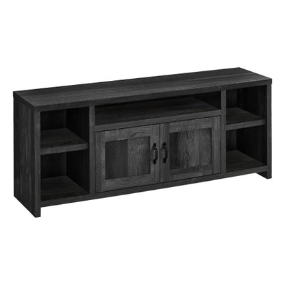 Black 60 inch TV Stand with 5 Shelves and Adjustable Storage
