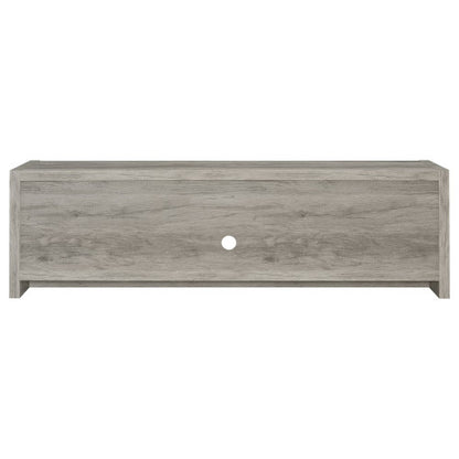 Grey Driftwood 71 Inch Modern Rustic TV Console with Adjustable Shelves