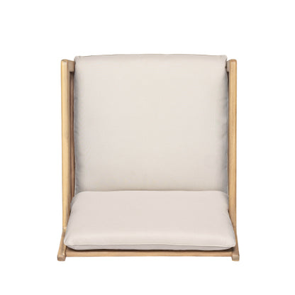 Outdoor Acacia Wood Armchair, Set of 2, Patio Club Chair with Cushions, Light Teak
