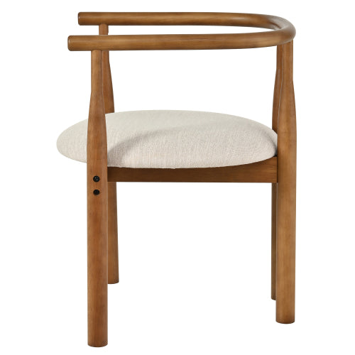 Set of 2 Mid Century Modern Dining Chairs with Rubber Wood Legs, Upholstered Walnut Kitchen Chairs