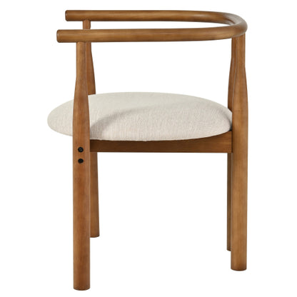 Set of 2 Mid Century Modern Dining Chairs with Rubber Wood Legs, Upholstered Walnut Kitchen Chairs