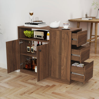 Kitchen Counter Cabinet with Sliding Glass Doors