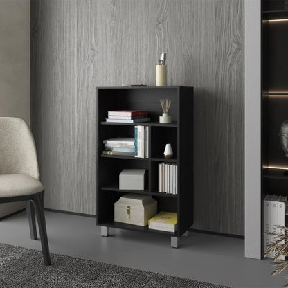 Wenge Finish Six-Shelf Home Bookcase Scratch Resistant Storage Display Rack