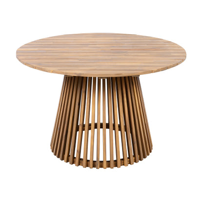 Outdoor Acacia Wood Patio Dining Table, 47.25-inch extra-large round dining table,for Backyard, Lawn, Balcony,Light Teak
