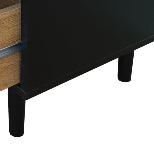59 Inch Black Rattan 6 Drawer Storage Cabinet Dresser for Bedroom Living Room Anti Tip
