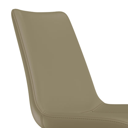 PU Leather Dining Chairs with Adjustable Feet, Set of 2, Camel