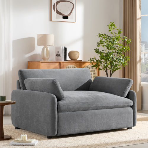 50*43 inch  Oversized Wide-Deep Chenille Single Accent Lounge Chair with Pillows