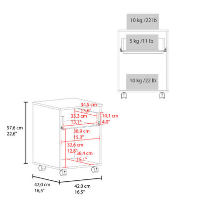 Black 1-Drawer Modern Nightstand